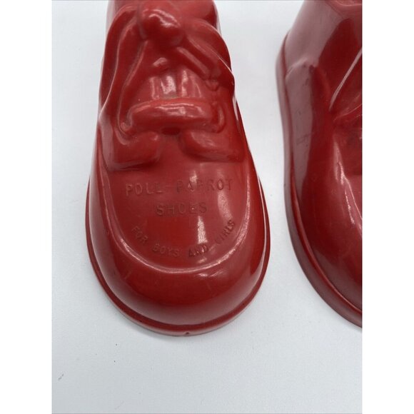 Poll Parrot Shoes Red Plastic Advertising Shoe Bank Vintage Lot of 2 Two - Picture 3 of 13